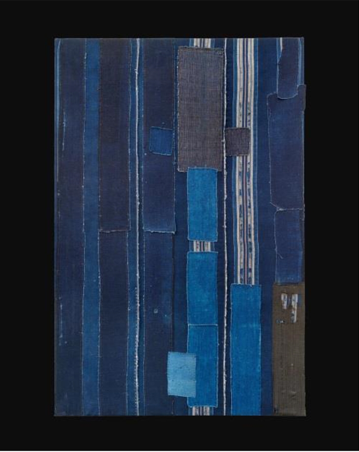Archisearch - Boro Futonji, Early 20th Century mended and patched textile used as futon cover (futonji), fragment of Indigo Cotton mounted on canvas- Photo credit: Courtesy Mingei Arts Gallery, Paris. Photo: Michel Gurfinkel