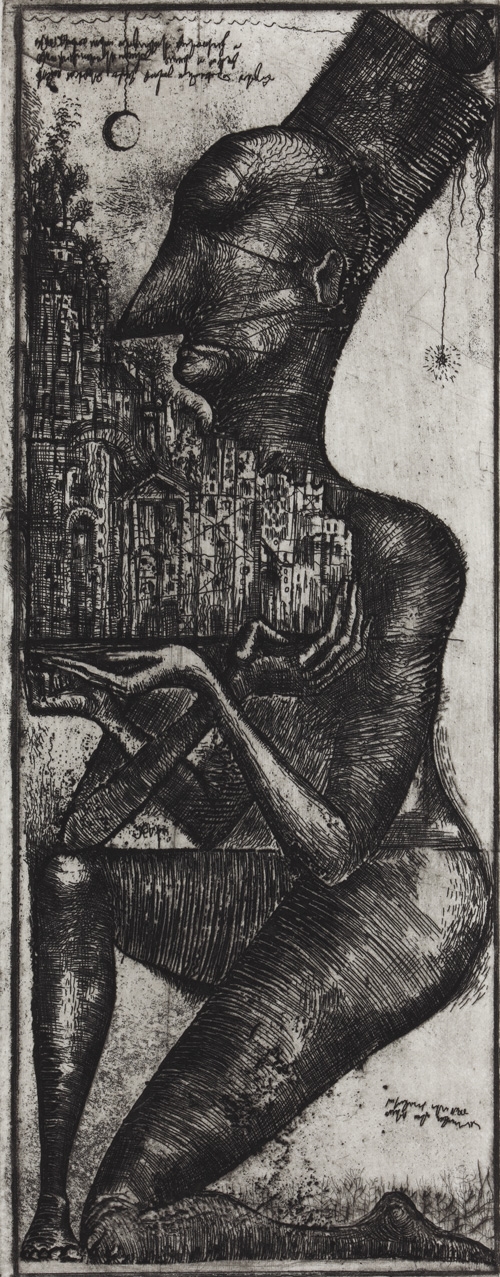 Archisearch - Architekt / Architect 1984 Radierung / etching 530 x 390 mm