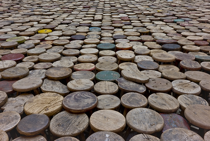 Archisearch - Stools, 2014  Wooden stools  (c) Ai Weiwei. Fotos (c) Reschke, Steffens & Kruse, Berlin/Köln