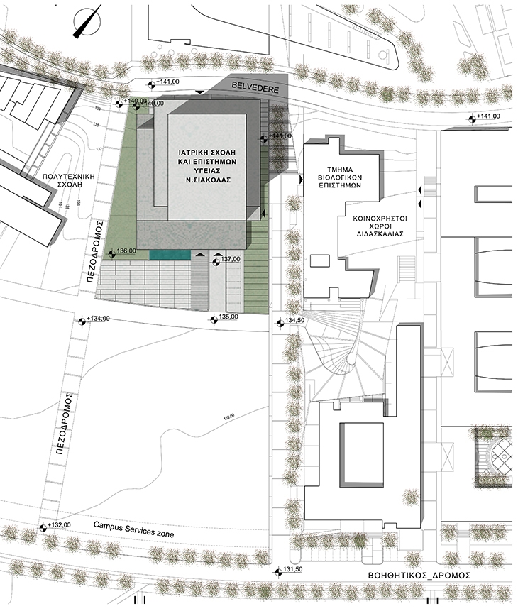 Archisearch MICROMEGA ARCHITECTS, E. MITAKOU & V. IEREIDIS PROPOSE HIDDEN GARDENS FOR THE MED. SCHOOL IN THE UNIVERSITY OF CYPRUS