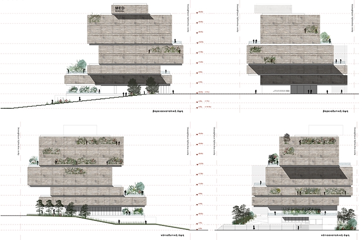 Archisearch MICROMEGA ARCHITECTS, E. MITAKOU & V. IEREIDIS PROPOSE HIDDEN GARDENS FOR THE MED. SCHOOL IN THE UNIVERSITY OF CYPRUS