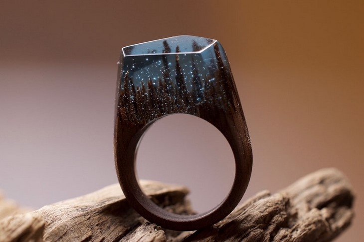 Archisearch - Mountain and Underwater Scapes Encapsulated Within Wooden Rings by Secret Wood