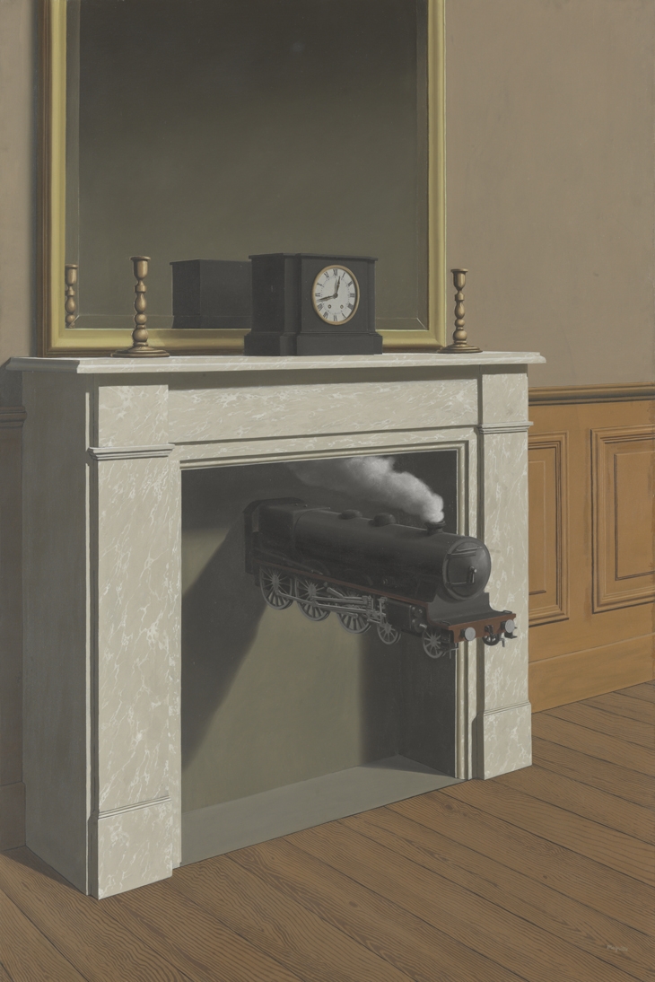 Archisearch - René Magritte (Belgium, 1898-1967). La durée poignardée (Time Transfixed). 1938