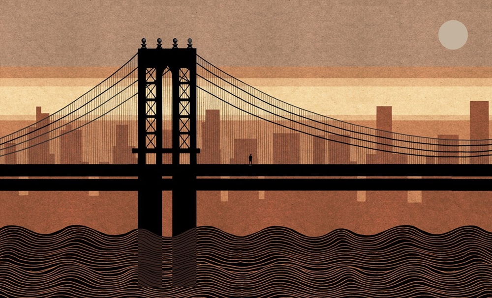 Archisearch -  The Manhattan Bridge, New York City and “Retrograde” by James Blake, Illustrated by Adam Simpson, 2013