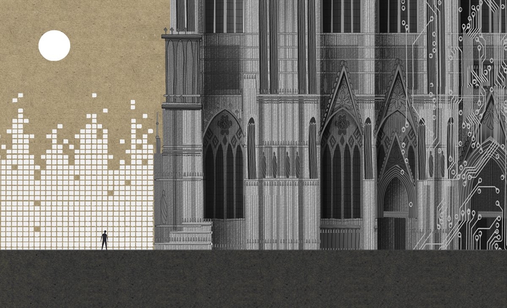 Archisearch - Kölner Dom, Cologne and “Station to Station” by David Bowie, Illustrated by Adam Simpson, 2013