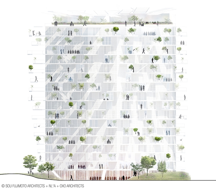 Archisearch INTERVIEW WITH SOU FUJIMOTO, NICOLAS LAISNÉ AND MANAL RACHDI ABOUT THE L'ARBRE BLANC TOWER IN MONTPELIER