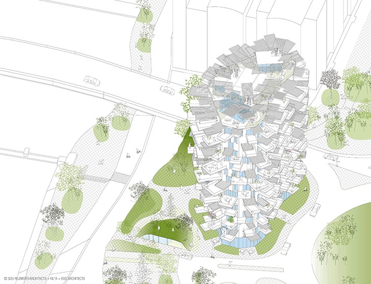 Archisearch INTERVIEW WITH SOU FUJIMOTO, NICOLAS LAISNÉ AND MANAL RACHDI ABOUT THE L'ARBRE BLANC TOWER IN MONTPELIER