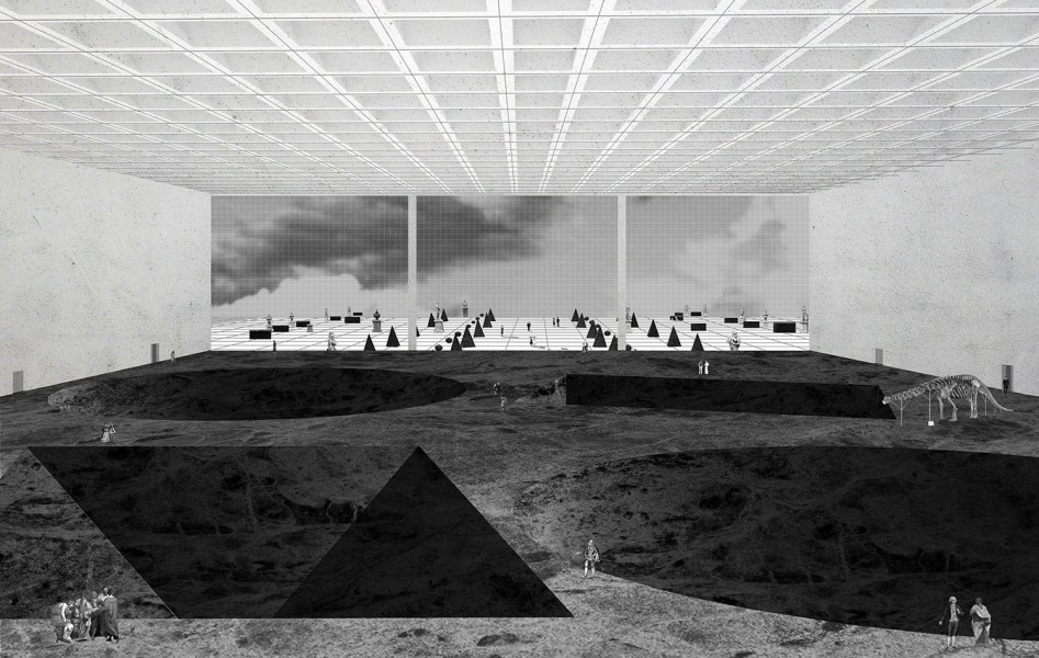 Archisearch NEMESTUDIO DREAMS OF THE MUSEUM OF LOST VOLUMES WITH EARTHLY COLLAGES