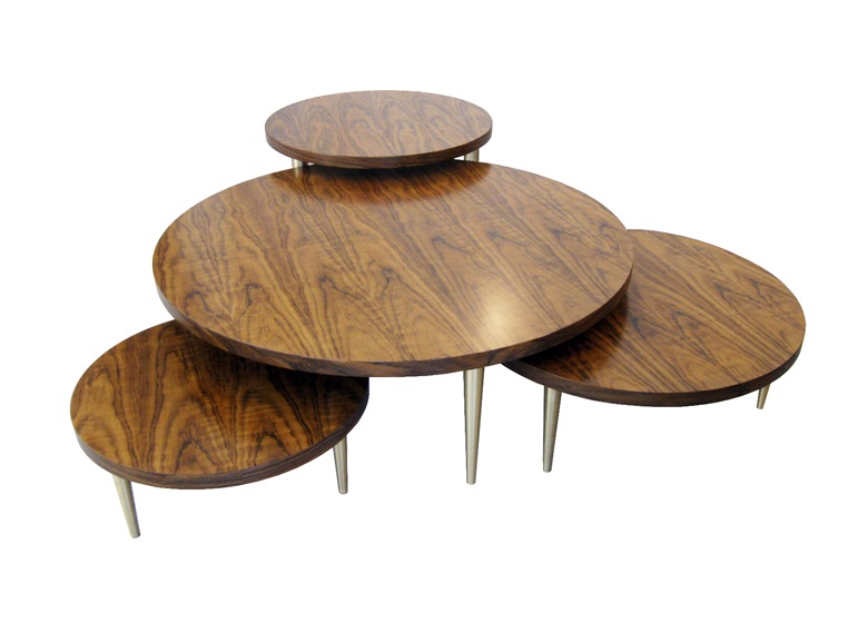 Archisearch - Composition of Handmade Coffee Tables - Brazilian Walnut Wood with Oxidized Bronze Legs Model: Neso  