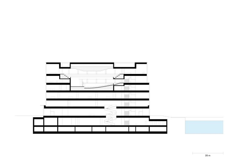 Archisearch - Longitudinal section BB / Nobel Center in Stockholm / David Chipperﬁeld Architects