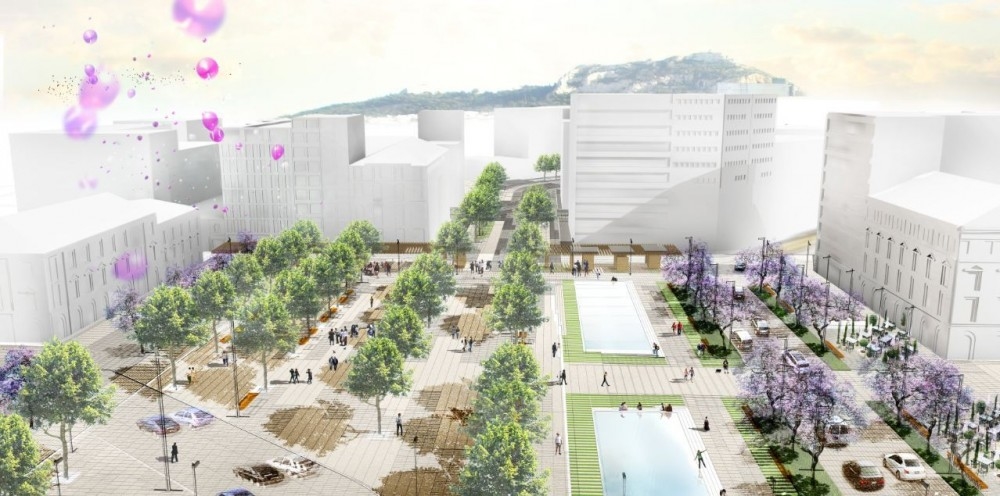 Archisearch ONE STEP BEYOND BY OKRA WINS 1ST PRIZE AT RETHINK ATHENS COMPETITION