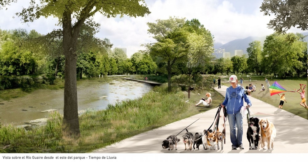 Archisearch - View on the Guaire river in rain time