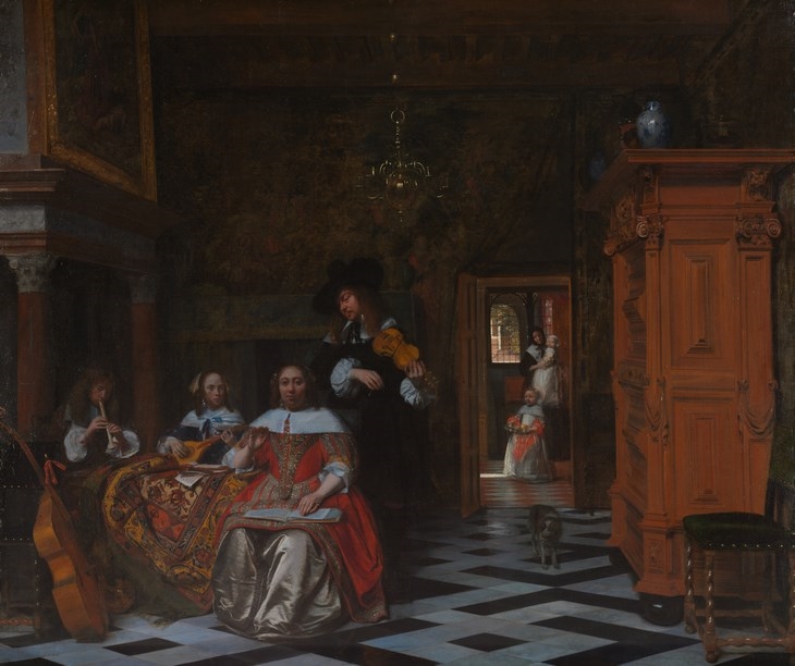 Archisearch - Portrait of a Family Playing Music, 1663. Pieter de Hooch. Cleveland Museum of Art, gift from the Hanna Fund