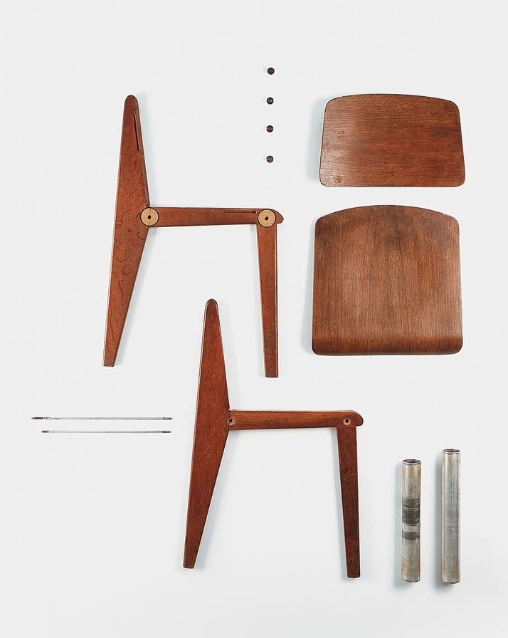 Archisearch - Demountable wooden chair CB 22, 1947 Solid wood, molded plywood and aluminum tube Collection Laurence and Patrick Seguin (c) Galerie Patrick Seguin