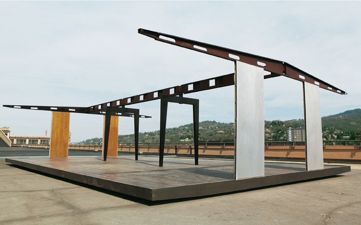 Archisearch - Metropole aluminum house, ca. 1949, metal aluminum and wood 8x12 m, 26,2x 39,4 feet rebuilt on the test track atop the Lingotto, Turin, Italy photo Courtesy of Galerie Patrick Seguin