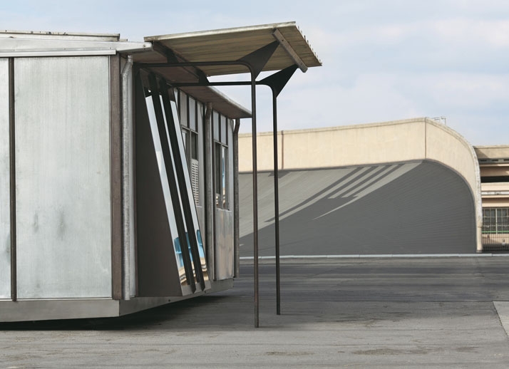 Archisearch - Metropole aluminum house, ca. 1949, metal aluminum and wood 8x12 m, 26,2x 39,4 feet rebuilt on the test track atop the Lingotto, Turin, Italy photo Courtesy of Galerie Patrick Seguin