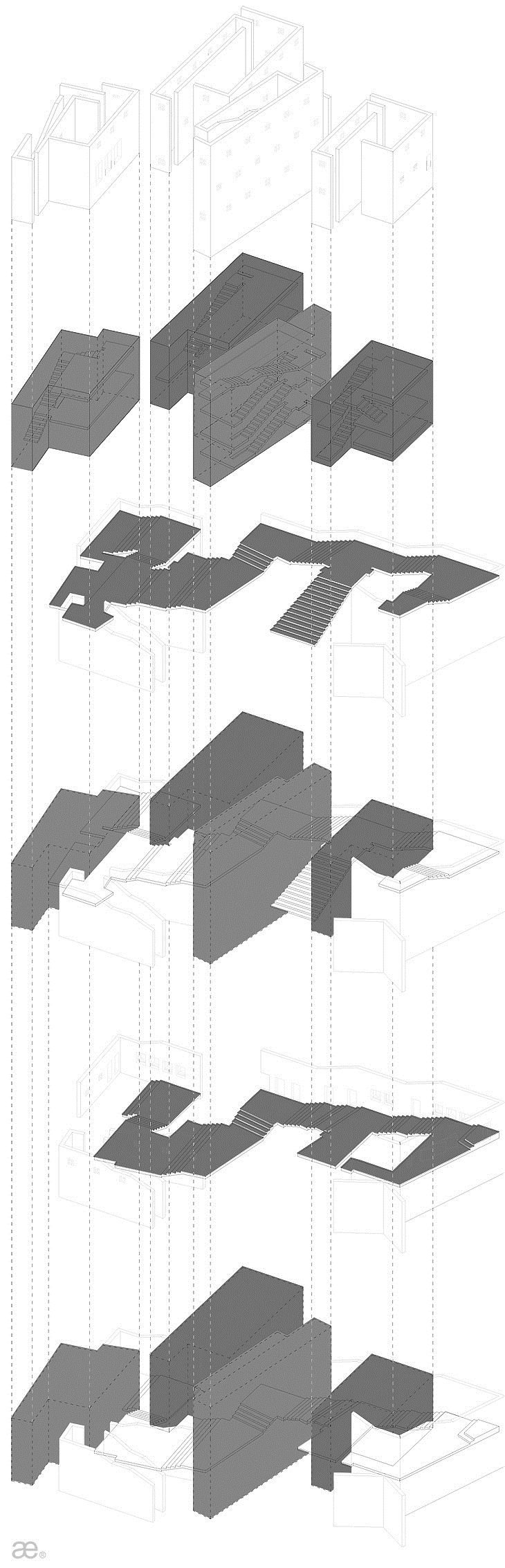 Archisearch - Plinthecke by Aristotheke Eutectonics, Axonometric