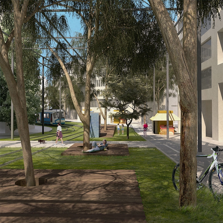 Archisearch - Recreation time under the green shading “forest” canopy near Panepistimiou’s intersection with Omonoia Square