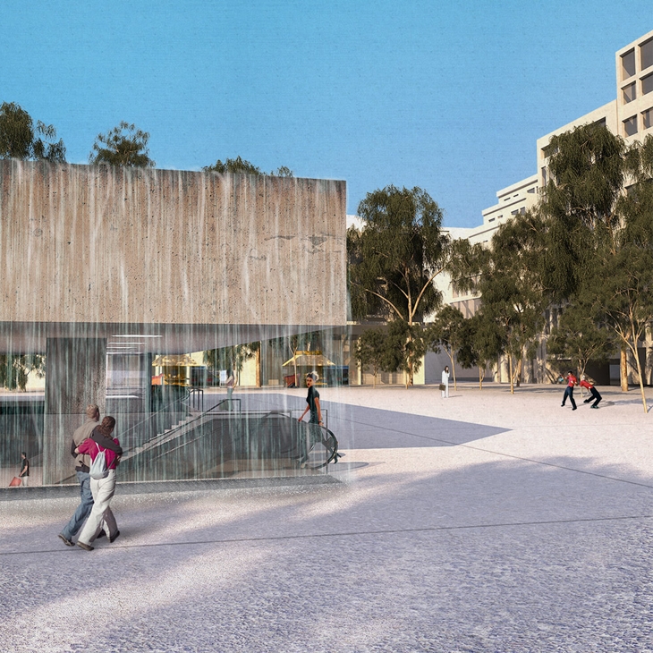 Archisearch - A cool breeze emanating from Omonoia’s Metro station water curtain, offers relief to the crossing of the square’s plateau on a hot summer day