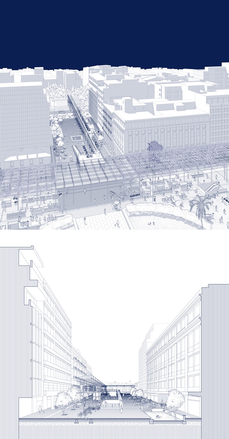 Archisearch RETHINK ATHENS / TOWARDS A NEW CITY CENTER / GIORGOS ANAGNOSTAKIS, CHRYSSA KOUMANTOU, GIANMARIA SOCCI, ALKISTIS THOMIDOU  / SPECIAL MENTION