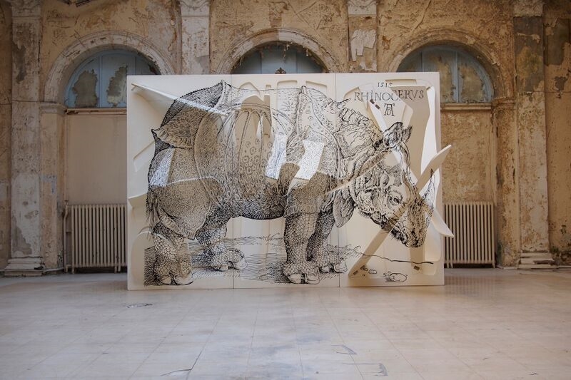 Archisearch - Nikos Kessanlis, Rhinoceros, 1997, mixed media, dimensions variable,courtesy Klara Romanos, (c) Dimitris Tsoublekas