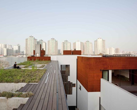 Archisearch - the rooftop bar terrace and the central courtyard