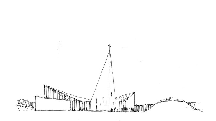 Archisearch - Sketch / Community Church in Knarvik / Reiulf Ramstad Arkitekter