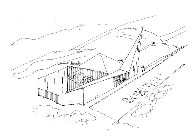 Archisearch - Sketch / Community Church in Knarvik / Reiulf Ramstad Arkitekter