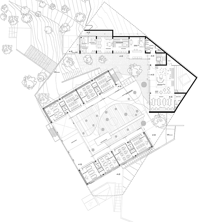 Archisearch PANHELLENIC ARCHITECTURAL CONCEPT DESIGN COMPETITION / AGIOS PAVLOS 1ST ELEMENTARY SCHOOL WITH GYMNASIUM / COMMENDATION FOR A. VOUGIA, G. MOUTSATSOS, T. ISSAIAS & P. ISSAIAS