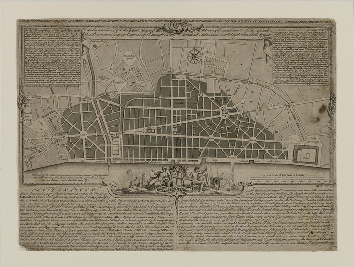 Archisearch - Sir Christopher Wren`s Plan for Rebuilding the City of London after the Great Fire of 1666 (c) RIBA Collections