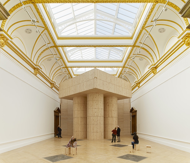 Archisearch - Installation (Blue Pavilion) by Pezo von Ellrichshausen.  Photo (c) Royal Academy of Arts, London, 2014. Photography: James Harris. 