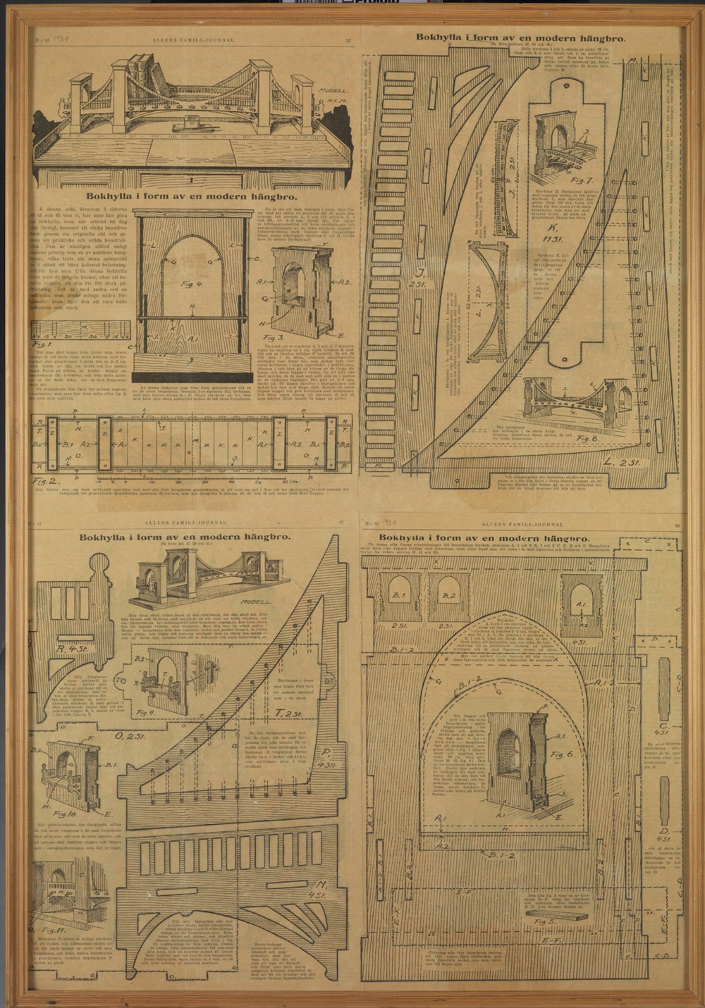 Archisearch - Instructions on how to construct a bridge-shaped shelf, Petrus & Sture Lundström, Tranås, 1925