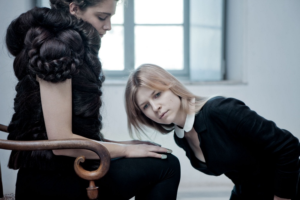 Archisearch - Appearing here (from left): Ariane Labed & Clémence Poésy Fashion items: hair coat by Sandra Backlund black 