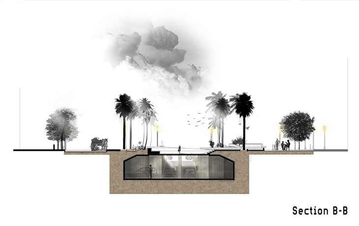 Archisearch - The Dunes: Recreation of G.Haritos square at the Region of 100 Hourmathies in Rhodes