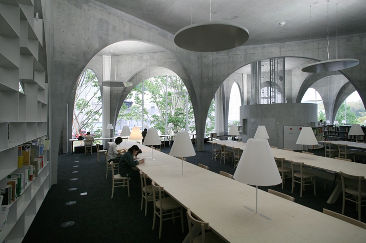Archisearch - Tama Art University Library (Hachiōji campus), 2004—2007, Hachioji-shi, Tokyo, Japan Photo by Tomio Ohashi