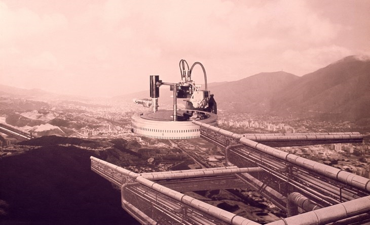 Archisearch -  Jorge Rigamonti. Caracas Nodo de Transferencia (Caracas Transfer Node). 1970. Photocollage. 9 ¼ x 15” (23.5 x 38.1cm). Museum of Modern Art, New York. Latin American and Caribbean Fund