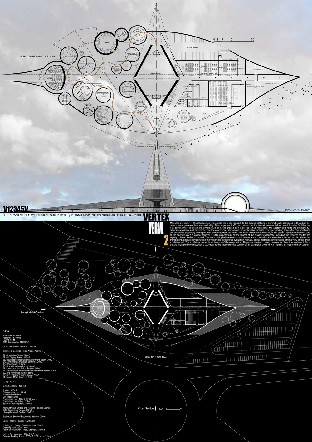 Archisearch - Man designs orderly. The plan seems symmetrical; the V lies vertically to the ground split and is symmetrically positioned to the urban circular scheme proposed by the municipality. 