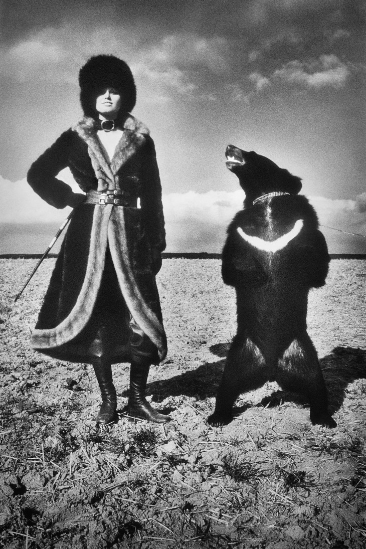 Archisearch - Helmut Newton, Model in fur with bear