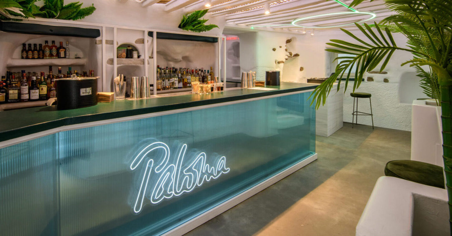 Archisearch ADD Architecture studio designed Paloma bar in Mykonos island.