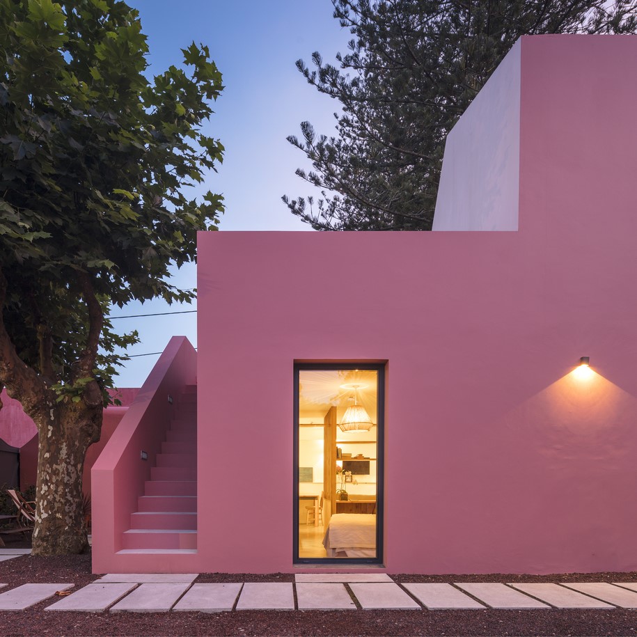 2017, Mezzo Atelier, Pink House, São Miguel,  Azores, renovation, stable, Portugal, pink, ochre