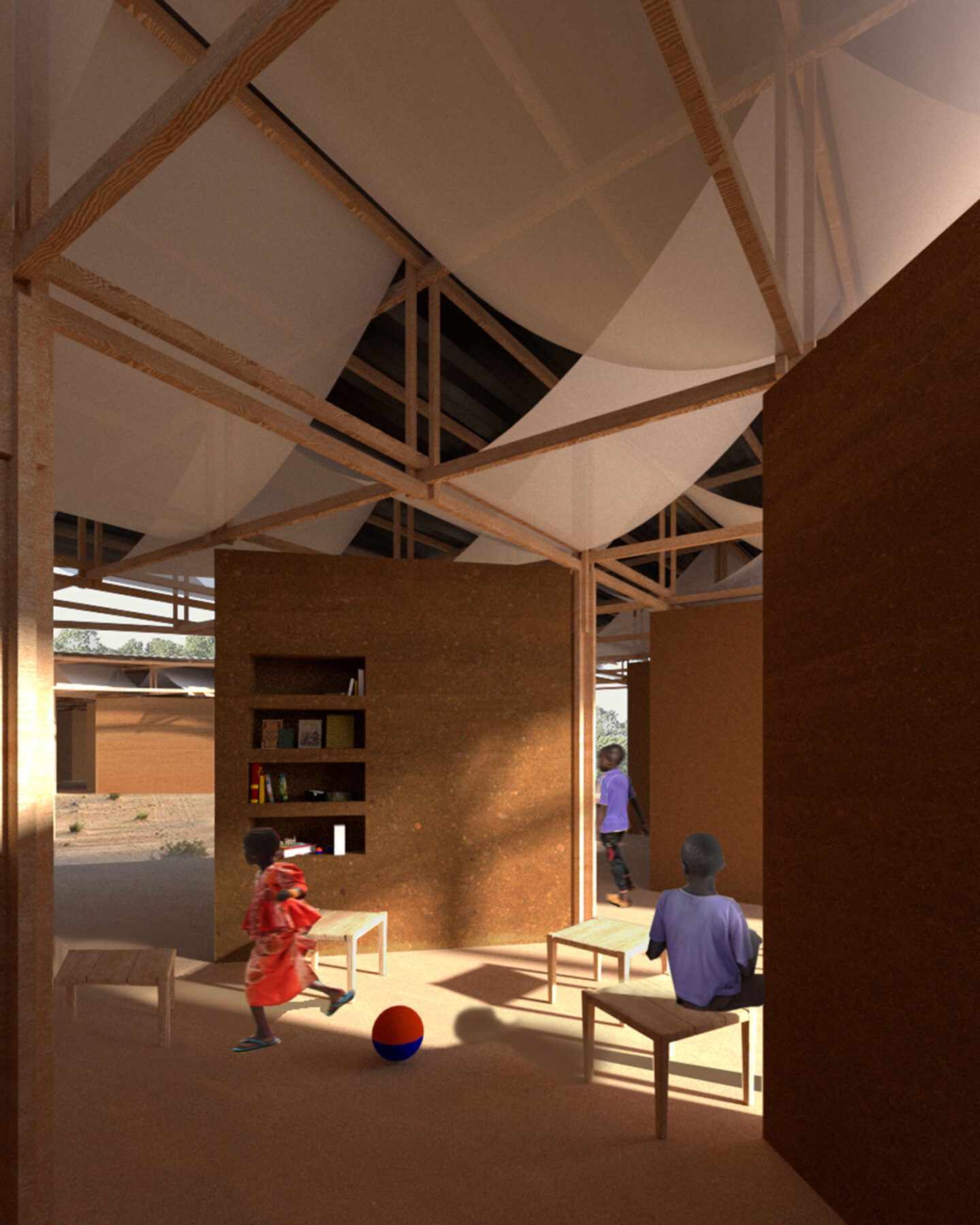 Archisearch 'Hide and seek': entry by Georgios Thalassinos & Ioanna Karampetsou at the Kaira Looro Architecture Competition 2022, Children’s House