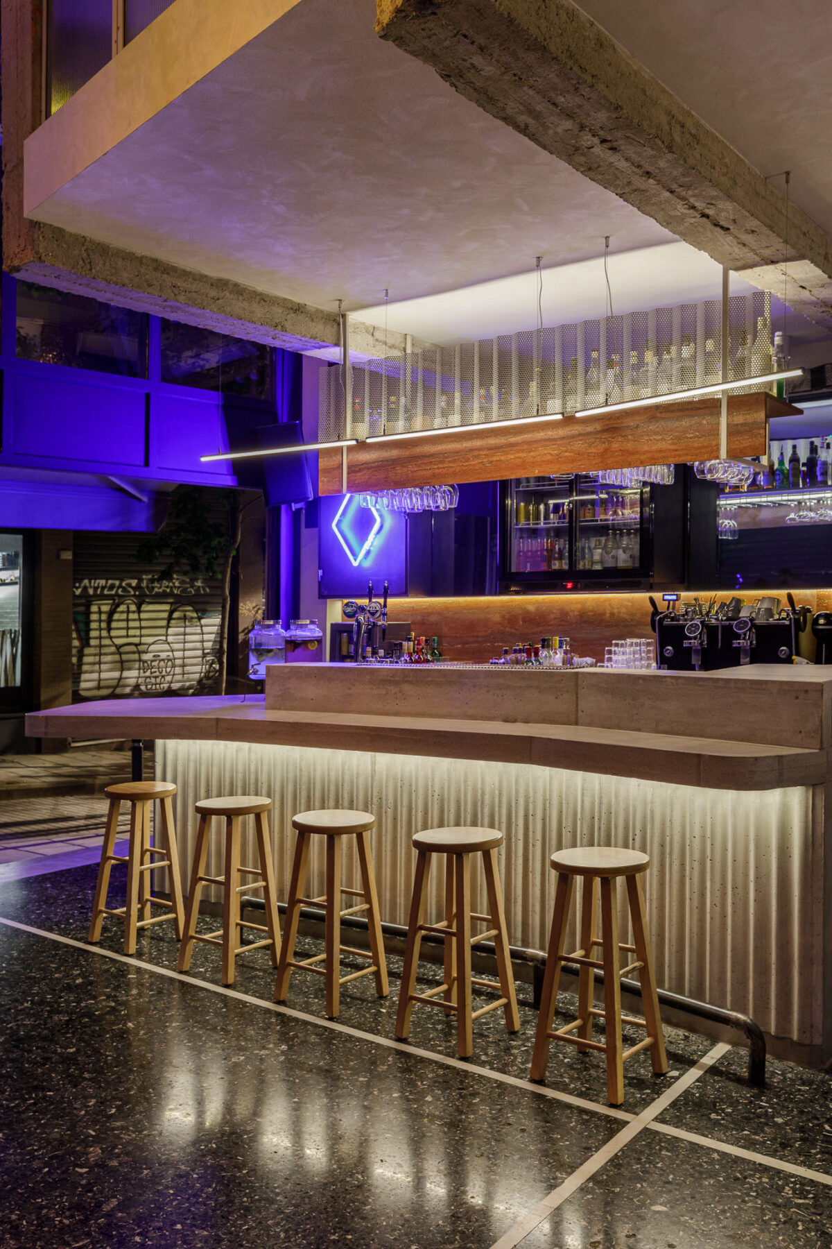 Archisearch Studio Aither designed Romantzo bar in Thessaloniki