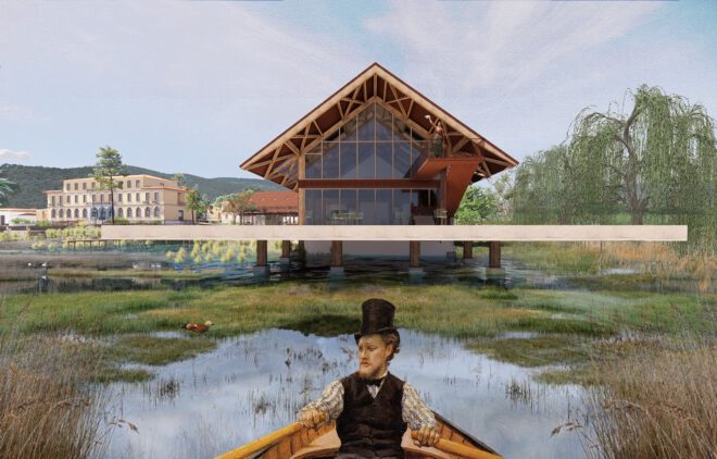 Archisearch - Sarlitza Palace - The Primitive Hut, Thermi, Lesvos | Competition entry by NoDāta Architecture