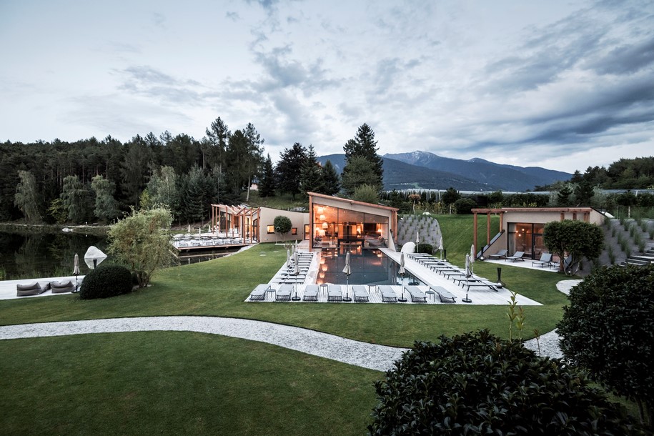 Hotel, Seehof, noa*, network of architecture, garden architecture, Italy,pool, lake, countryside, wellness, spa