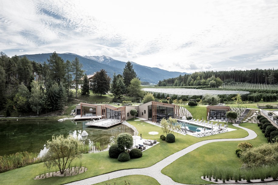 Hotel, Seehof, noa*, network of architecture, garden architecture, Italy,pool, lake, countryside, wellness, spa