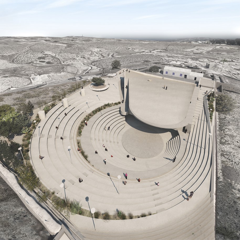 Cisterna Theatre Park, Evangelia Argyroy, Nestoras Skantzouris, megalochori, greece, public park, stage, theatre, reuse, santorini, 2019