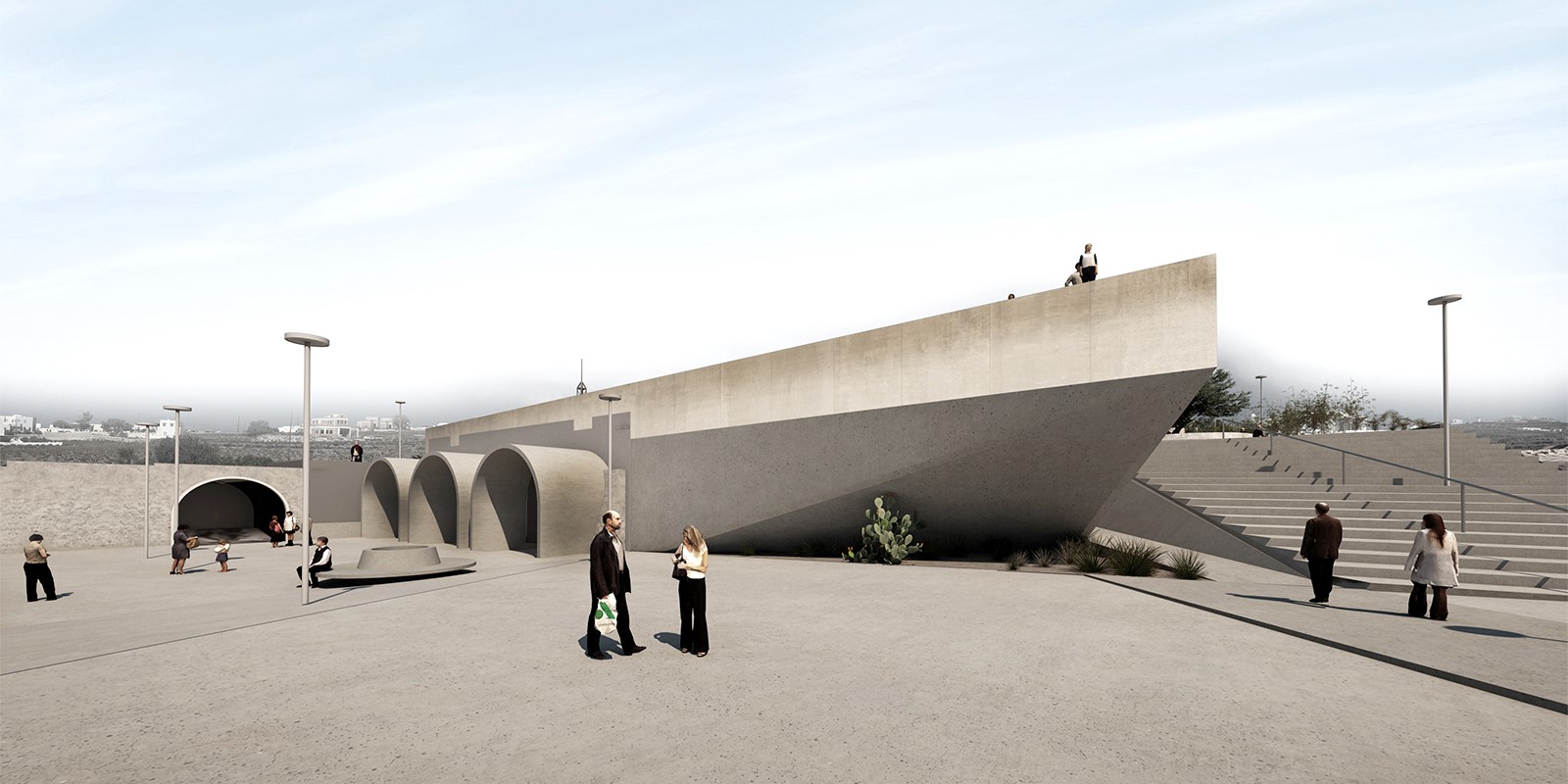 Cisterna Theatre Park, Evangelia Argyroy, Nestoras Skantzouris, megalochori, greece, public park, stage, theatre, reuse, santorini, 2019