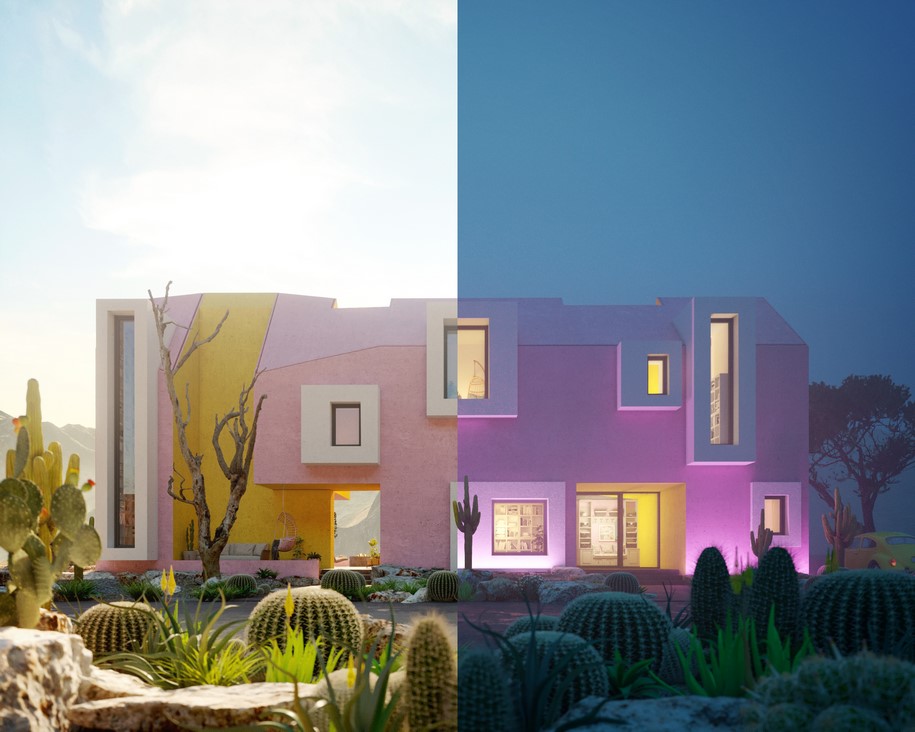 Archisearch Yellow-Pink Sonora House visualized by Davit Jilavyan & Mary Jilavyan