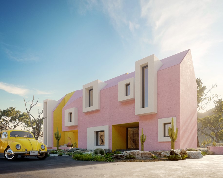 Archisearch Yellow-Pink Sonora House visualized by Davit Jilavyan & Mary Jilavyan