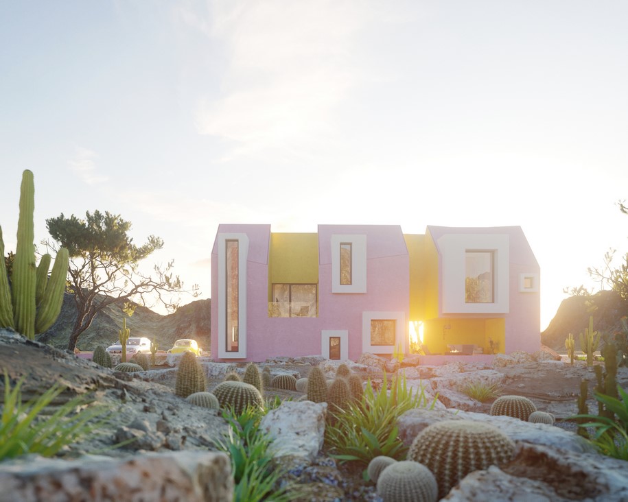 Archisearch Yellow-Pink Sonora House visualized by Davit Jilavyan & Mary Jilavyan